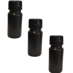 3x flacon noir 125 ml pehd pour produits photosensibles par comptoir des flacons. disponible abidjan cote d'ivoire.
