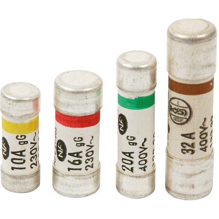 Cartouche domestique cylindrique - 8,5x23 mm - avec voyant - 10 a - ref. disponible abidjan cote d'ivoire.