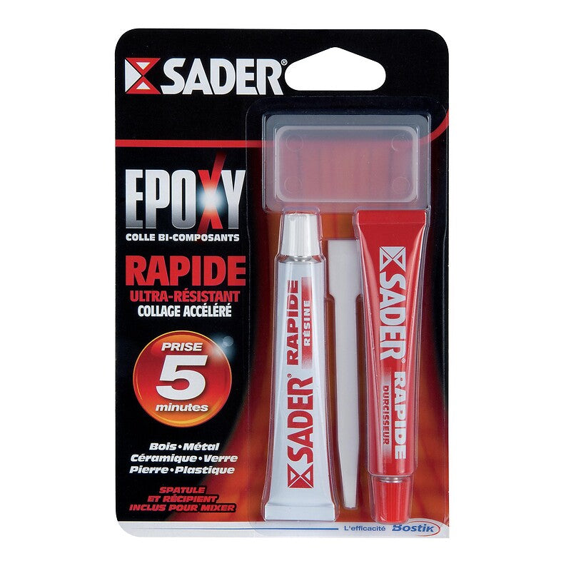 Colle époxy sader rapide, kit de 2 tubes de 15 ml. disponible abidjan cote d'ivoire.