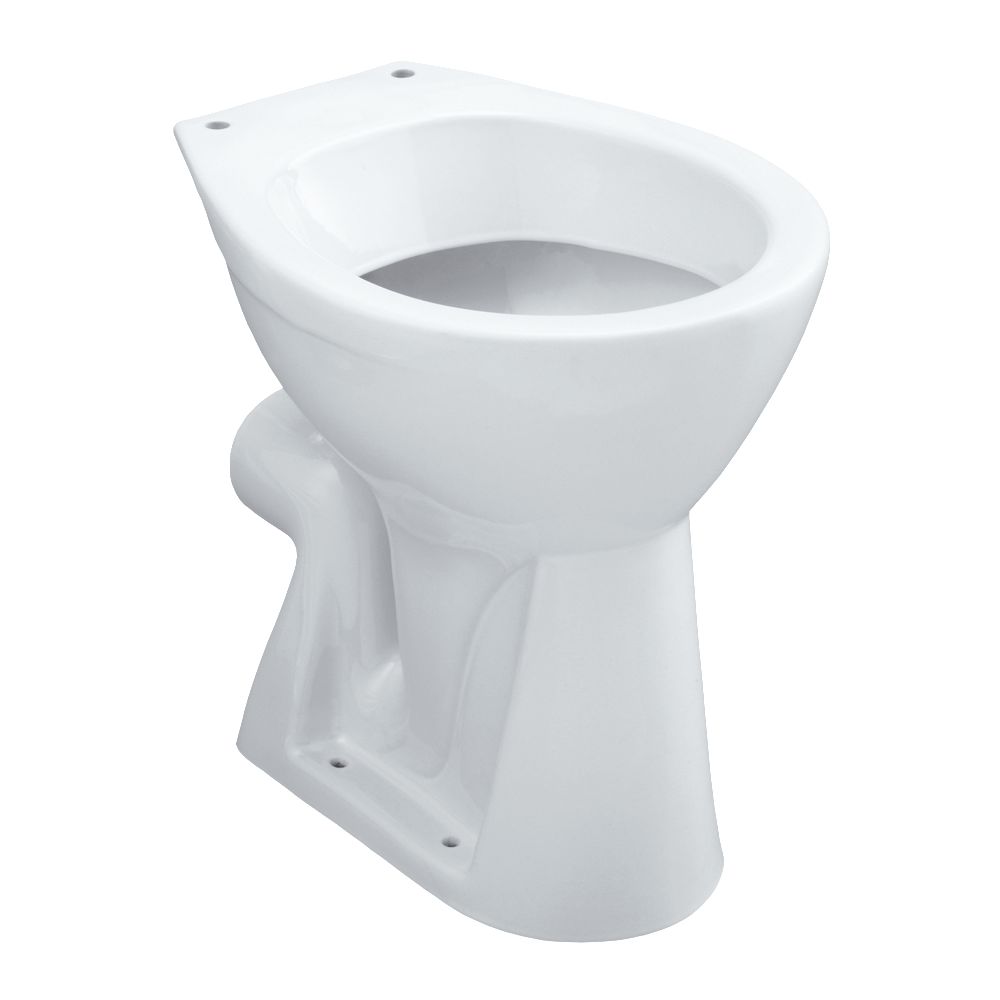 Cuvette publica indépendante surélevée à fond creux blanc sortie horizontale avec trous d'abattant blanc réf. disponible abidjan cote d'ivoire.