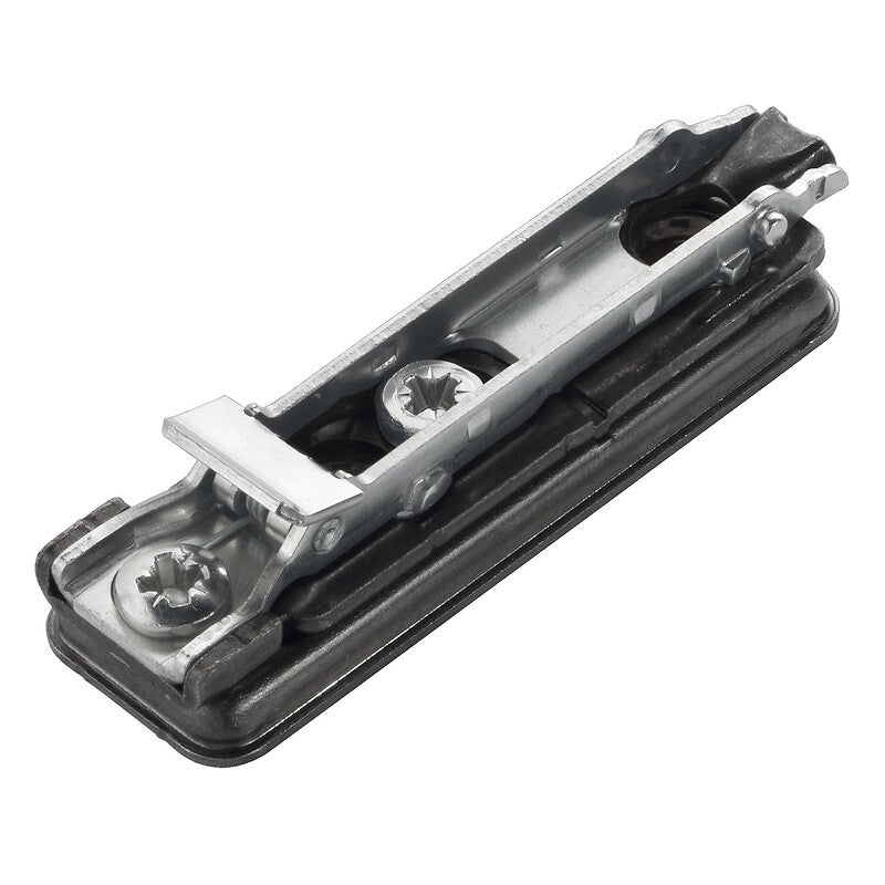 Embase droite à clipser et à visser zamak épaisseur 0mm finition titanium. disponible abidjan cote d'ivoire.