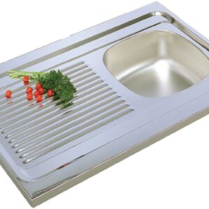 Evier à poser nu moderna inox 18/10 lisse, 1 cuve, 1 égouttoir, l80cm, réf. disponible abidjan cote d'ivoire.