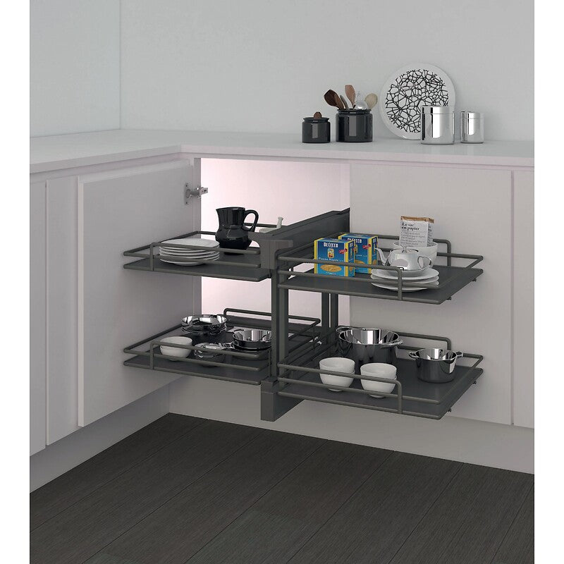 Ferrure 839 compact 2 pour meubles d'angle - ellite - reversible - ouverture de 414 mm - titanium. disponible abidjan cote d'ivoire.