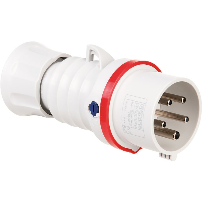 Fiche mobile droite hp - ip44/ip54 - 3p+n+t 16a 380-415v 50/60hz - rouge - 6h - cablage rapide réf / gw60009fh. disponible abidjan cote d'ivoire.