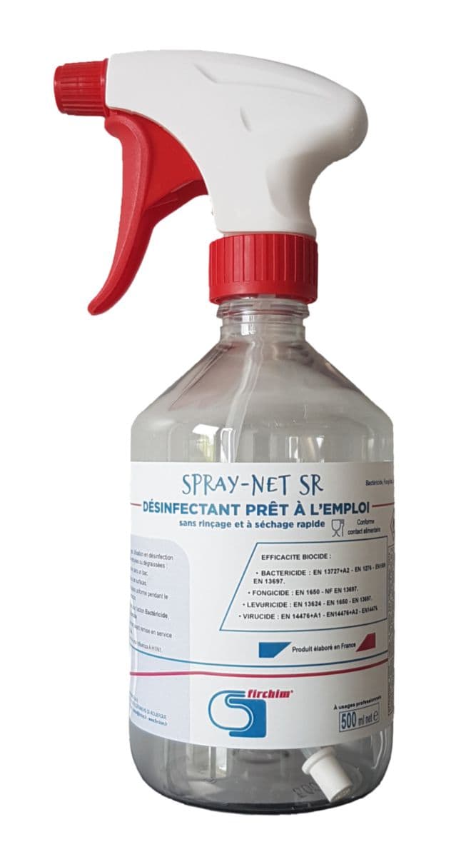 Flacon 500 ml + tête de spray + étiquettes spray-net sr réf. disponible abidjan cote d'ivoire.