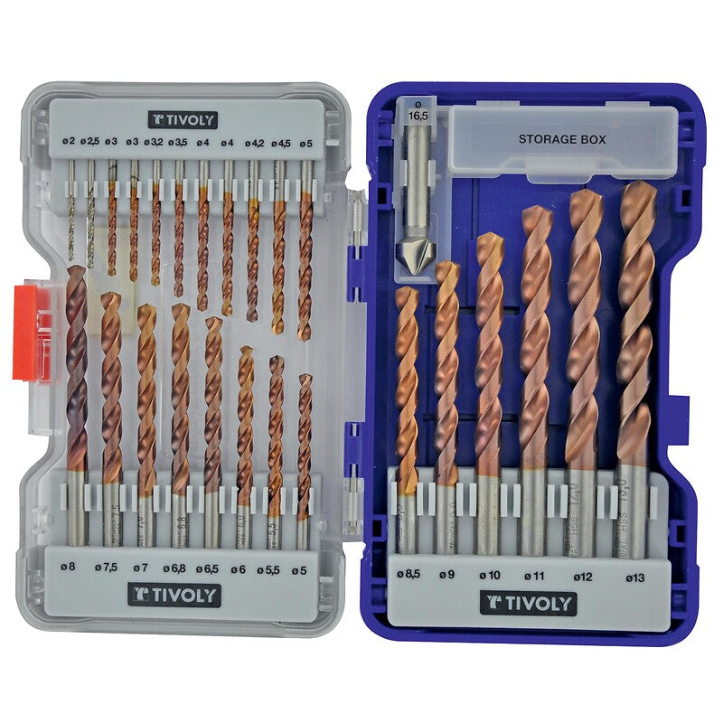 Forets métaux laminés queue cylindrique coffret de 25. disponible abidjan cote d'ivoire.