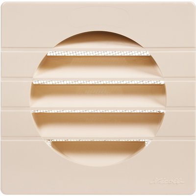 Grille d'aération spécial façade pour tube pvc - getm125 - teinte sable - 149x149x38 mm - ø 125 mm. disponible abidjan cote d'ivoire.