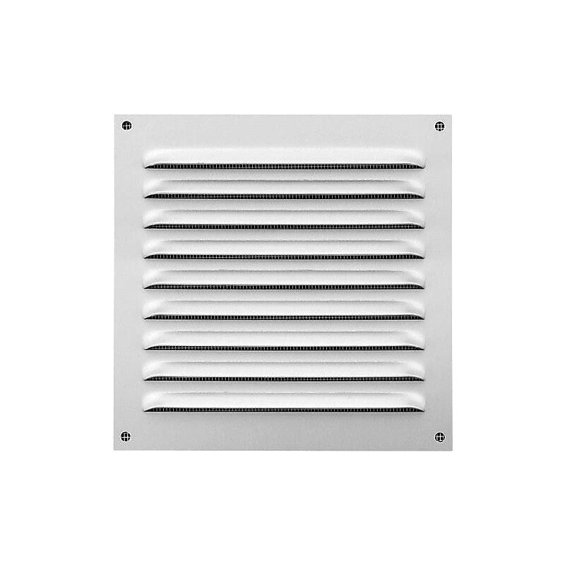 Grille de ventilation en aluminium avec moustiquaire laqué blanc 200 x 200 mm en sachet. disponible abidjan cote d'ivoire.