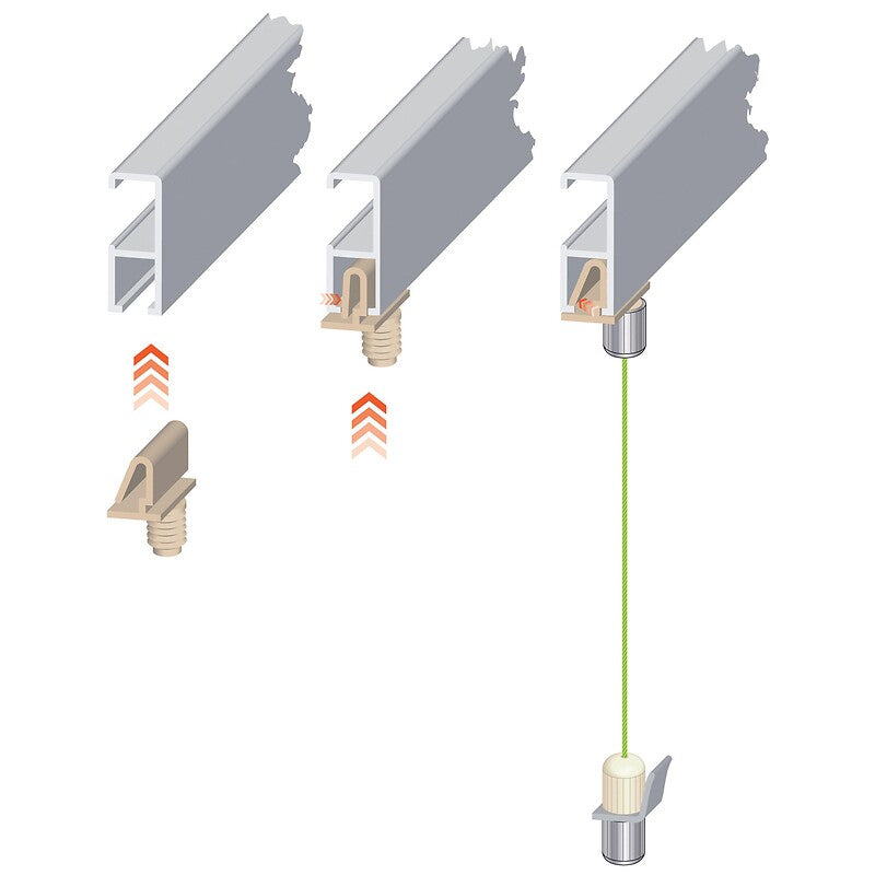 Kit cimaise civiclic 2 fil de 2m + 2 crochets suspenseur blanc 2 m. disponible abidjan cote d'ivoire.
