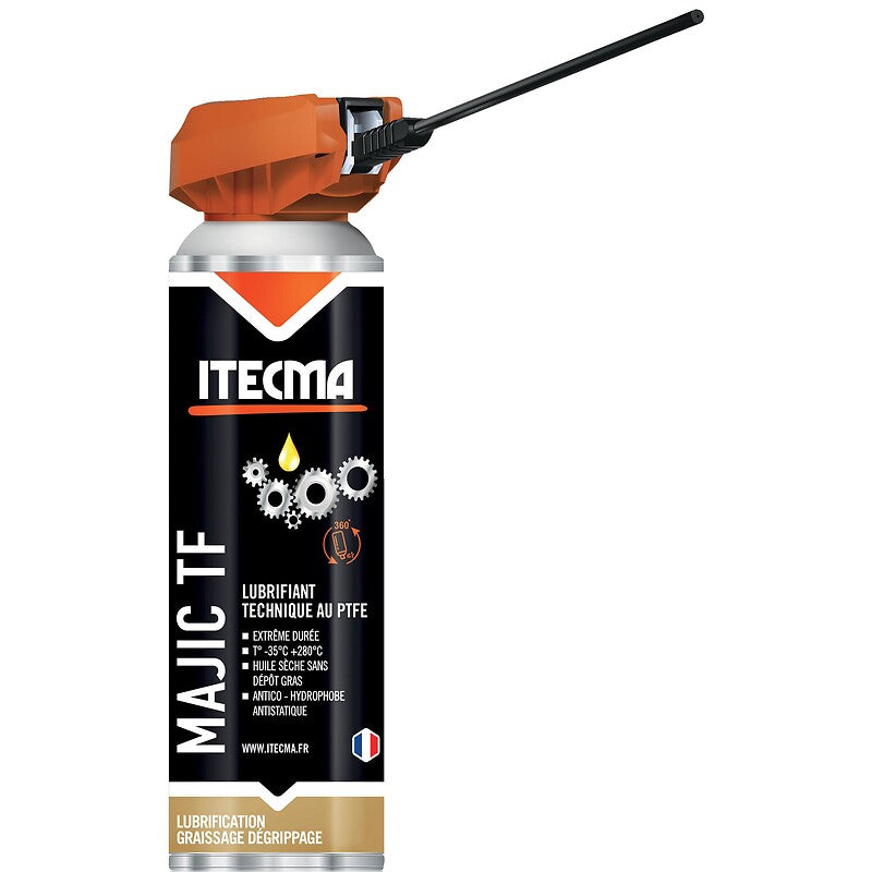 Lubrifiant de synthèse multifonctions haute température majic tf au ptfe hydrophobe et antistatique aérosol 650 ml brut/ 500 ml net. disponible abidjan cote d'ivoire.