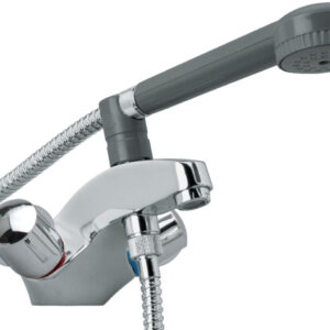 Mélangeur de bain-douche ulysse c monotrou avec bec fixe et ensemble douche 1 jet, têtes 15 x 21 à clapet guidé, chromé réf. disponible abidjan cote d'ivoire.