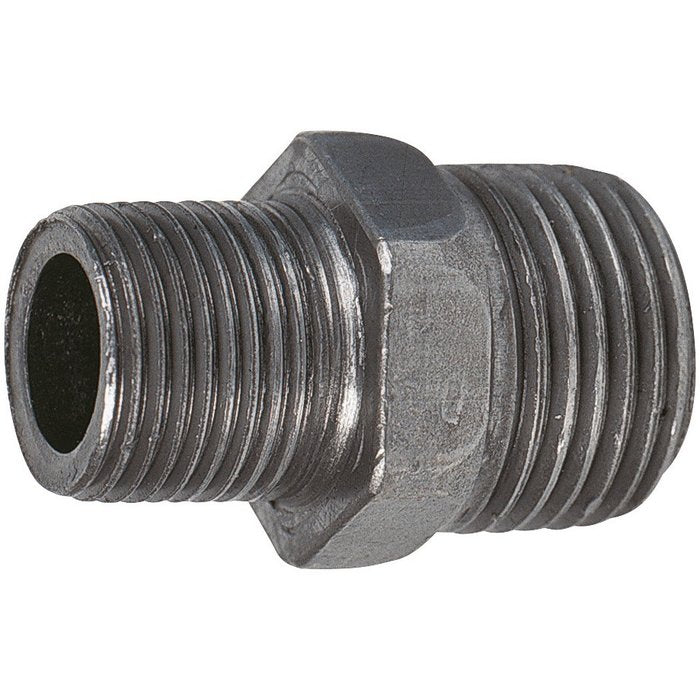 Mamelon réduit n° 245 fonte malléable noir mâle mâle diamètre : 33x26 réf. disponible abidjan cote d'ivoire.