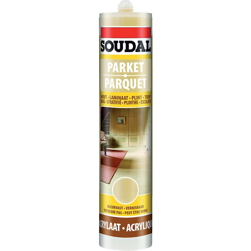 Mastics rebouchage acrylique parquet, coloris chêne clair, cartouche de 290 ml, carton de 6 pièces. disponible abidjan cote d'ivoire.