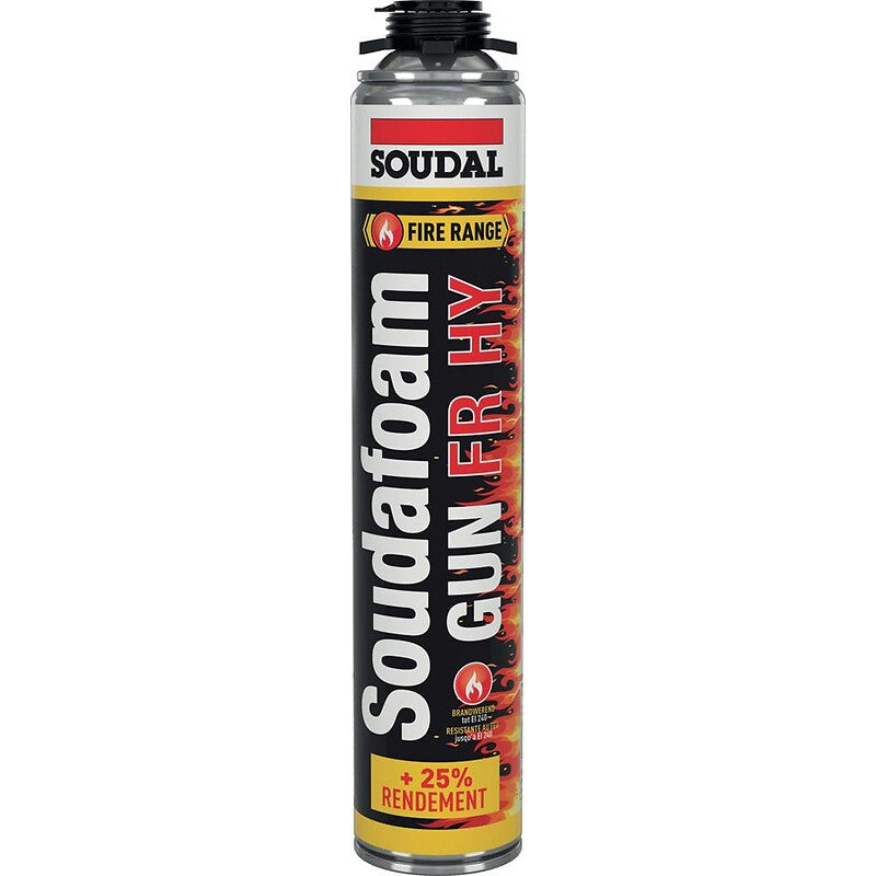 Mousse polyuréthane coupe-feu soudafoam gun fr hy 750ml à visser à haut rendement. disponible abidjan cote d'ivoire.