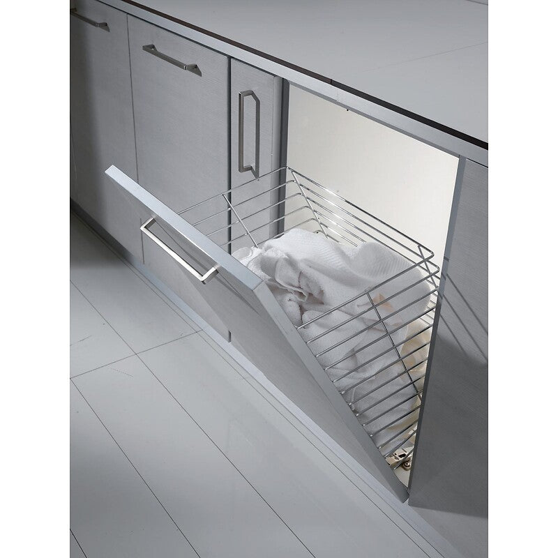 Panier a linge fil chrome 45x30 avec compas pour porte basculante. disponible abidjan cote d'ivoire.