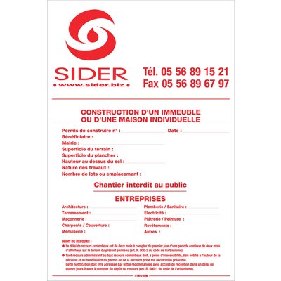 Panneau de chantier. disponible abidjan cote d'ivoire.