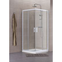 Paroi de douche concerto accès d'angle coulissant l 80 x h 195 cm profilé blanc verre transparent. disponible abidjan cote d'ivoire.
