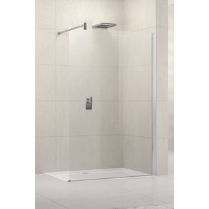 Paroi de douche lunes h 90 cm extensible 87 cm à 88,5 cm, fixe, avec barre de renfort de 70 cm extensible jusqu'à 100 cm, réversible, en verre transparent et profilé silver réf. disponible abidjan cote d'ivoire.
