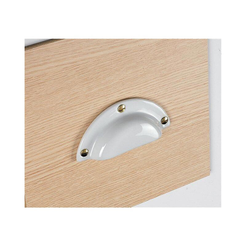 Poignée coquille porcelaine de limoges coloris blanc - 113 x 47 mm. disponible abidjan cote d'ivoire.