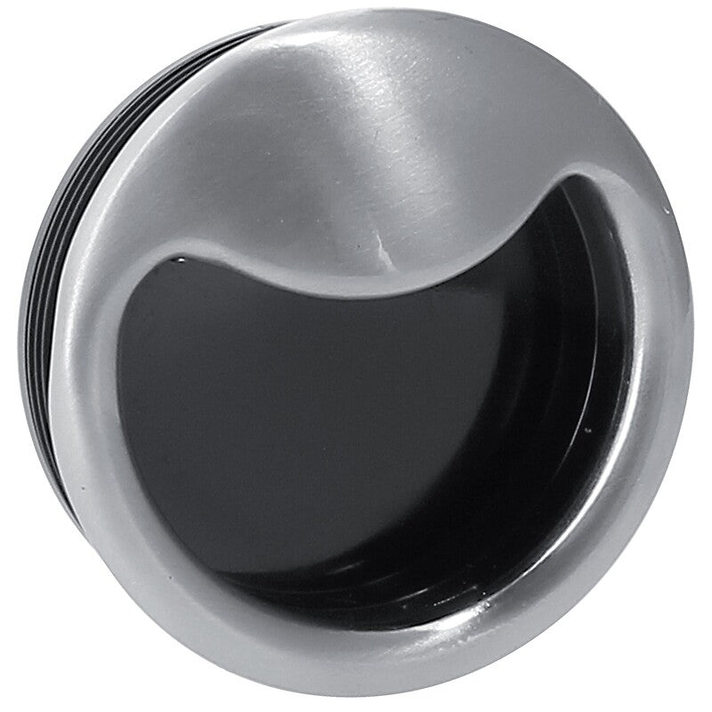 Poignée cuvette rondes zamak nickelé satiné et boîtier nylon noir ø 52 mm. disponible abidjan cote d'ivoire.