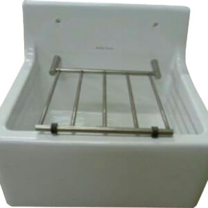 Poste d'eau avec grille porte seau inox service lg : 46 cm blanc réf. disponible abidjan cote d'ivoire.