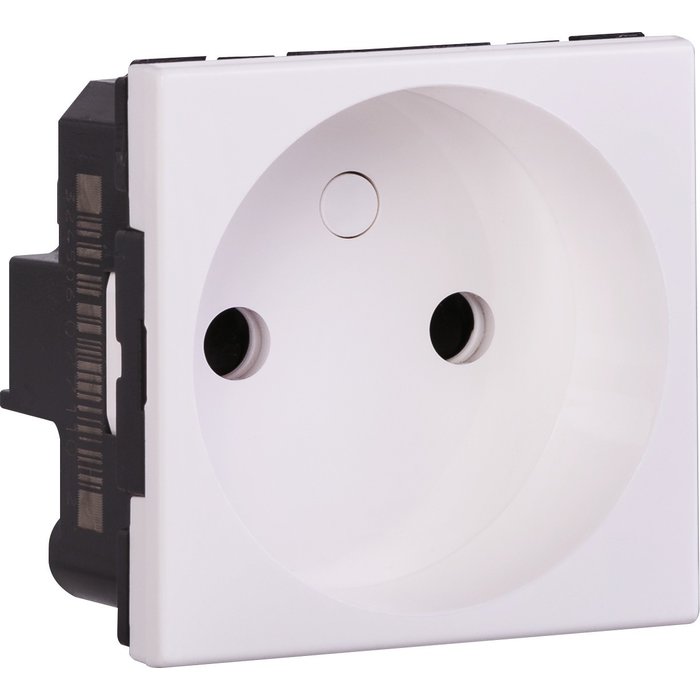 Prise de courant - 2p droite - 2 modules - blanc - ref. disponible abidjan cote d'ivoire.