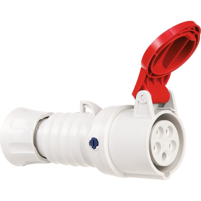 Prise mobile droite hp - ip44/ip54 - 3p+n+t 32a 380-415v 50/60hz - rouge - 6h - cablage rapide réf / gw62020fh. disponible abidjan cote d'ivoire.