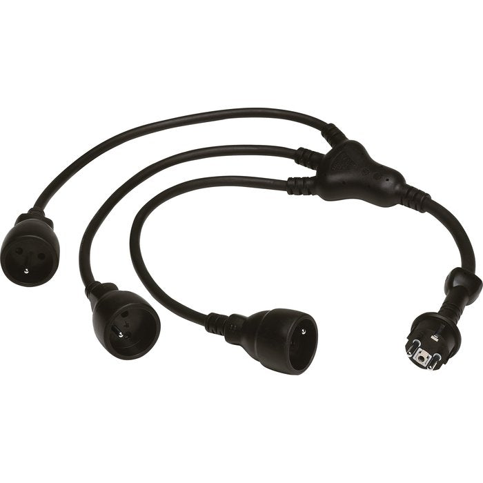 Rallonge électrique multiprises 3 x 2 p+t ik 10 16 a noire - l. disponible abidjan cote d'ivoire.