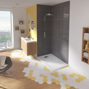 Receveur kinedo kinesurf 120x80x4cm bondé petit côté blanc réf. disponible abidjan cote d'ivoire.