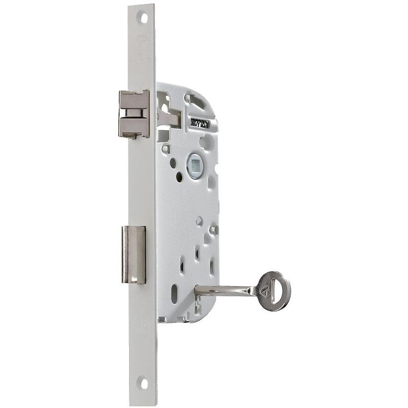 Serrure à larder pêne demi-tour et dormant à gorges axe 40 mm - têtière bouts carrés main gauche -d 25. disponible abidjan cote d'ivoire.