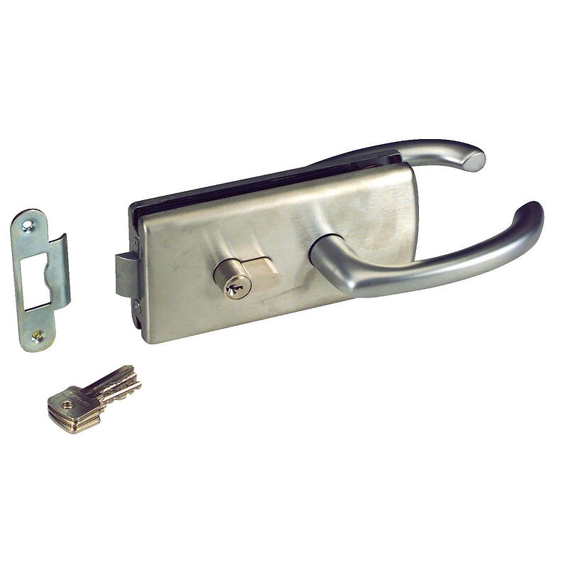 Serrures de miroiterie à cylindre à béquille double lagune 4300 finition chromé brillant. disponible abidjan cote d'ivoire.