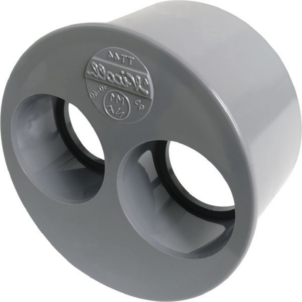 Tampon de réduction mâle-femelle double ut44 - pvc gris - ø 100/40/40 mm. disponible abidjan cote d'ivoire.