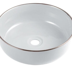 Vasque à poser daily o color blanche bord chromé. disponible abidjan cote d'ivoire.