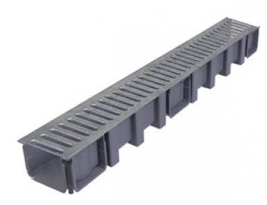 1 m de caniveau polypropylène complet monté à grille acier galva largeur utile 130 mm - h 98 mm. disponible abidjan cote d'ivoire.