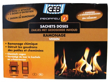 6 doses pour ramonage chimique - détruit les goudrons des cheminées, poêles. disponible abidjan cote d'ivoire.