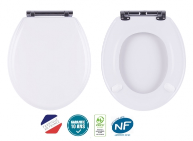 Abattant tradition à descente assistée avec couvercle - blanc. disponible abidjan cote d'ivoire.