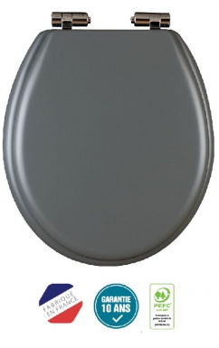 Abattant tradition à descente assistée avec couvercle - carbone. disponible abidjan cote d'ivoire.