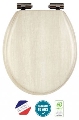 Abattant tradition à descente assistée avec couvercle - décor bois. disponible abidjan cote d'ivoire.