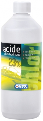 Acide chlorhydrique à 23% détartrant, rectificateur de ph, décapant métaux - 1 l. disponible abidjan cote d'ivoire.