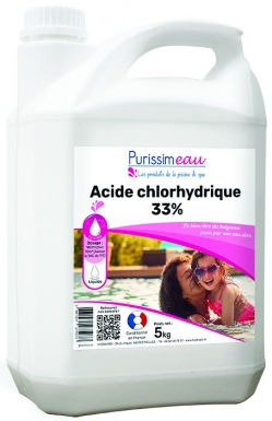 Acide chlorhydrique 33 - bidon de 24l. disponible abidjan cote d'ivoire.