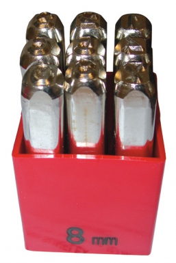 Alphabet de marquage par frappe 26 lettres + point - hauteur 4 mm. disponible abidjan cote d'ivoire.