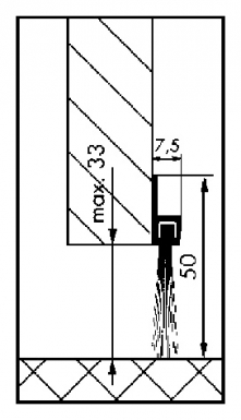 Bas de porte de garage ibs 50 alu brosse rigide à visser haut. disponible abidjan cote d'ivoire.