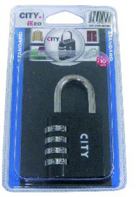 Blister cadenas à combinaisons 4 molettes anse acier finition noir. disponible abidjan cote d'ivoire.