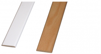 Chant-plat revêtue blanc brillant 2 angles arrondis 4x30 mm lg. disponible abidjan cote d'ivoire.