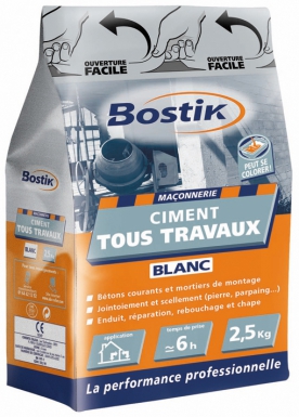 Ciment tous travaux  blanc - 2,5 kg. disponible abidjan cote d'ivoire.