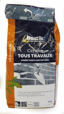 Ciment tous travaux  blanc - 5 kg. disponible abidjan cote d'ivoire.