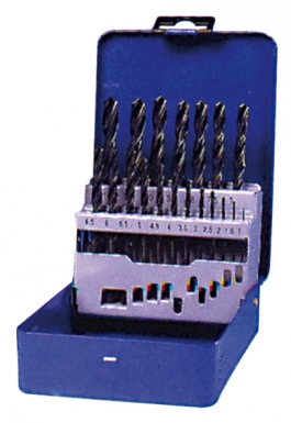 Coffret métal 19 forets métaux hss de ø 1 à 10 par 1/2 mm. disponible abidjan cote d'ivoire.