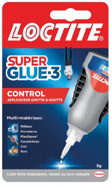 Colle super glue-3 control liquide - multi-supports - flacon 3 g. disponible abidjan cote d'ivoire.