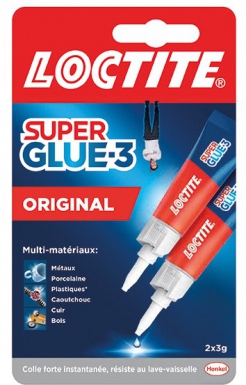 Colle super glue-3 liquide - multi-supports - 2 flacons de 3 g. disponible abidjan cote d'ivoire.