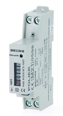 Compteur électrique modulaire monophasé 32 a  simple tarif affichage mécanique c - mm32mm. disponible abidjan cote d'ivoire.